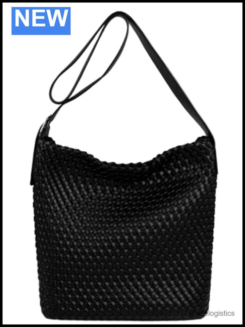 Women Woven Vegan Leather Tote Bag Crossbody Padded Adjustable Strap Work